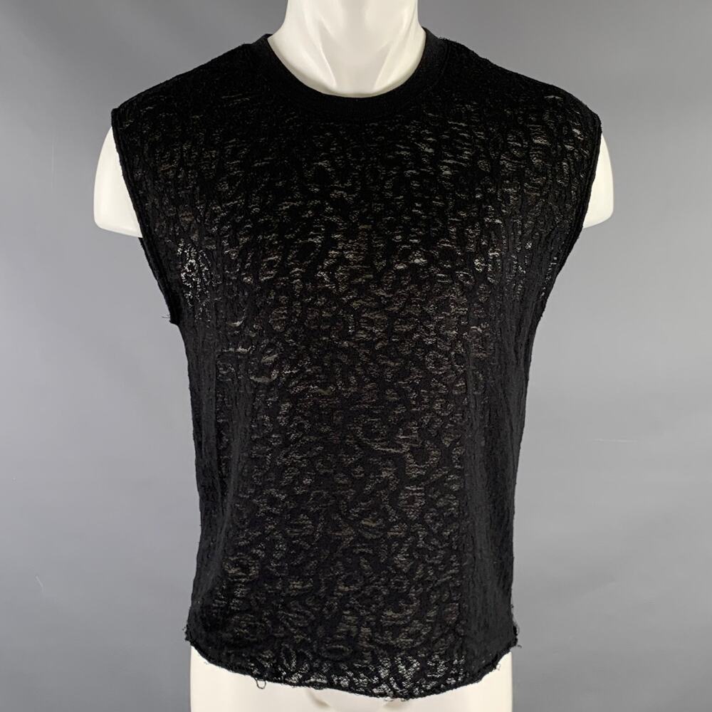 IRO Size XS Black Lace Cotton Blend See Through Tank Top
